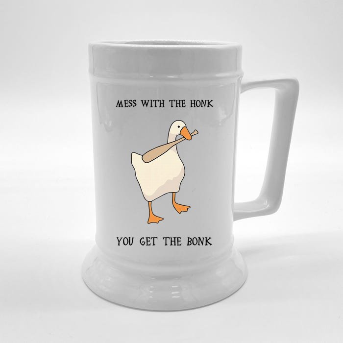 Untitled Funny Goose Game Meme Front & Back Beer Stein