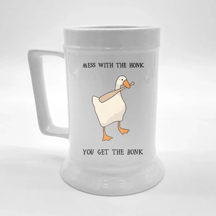 Untitled Funny Goose Game Meme Front & Back Beer Stein