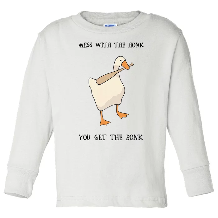 Untitled Funny Goose Game Meme Toddler Long Sleeve Shirt