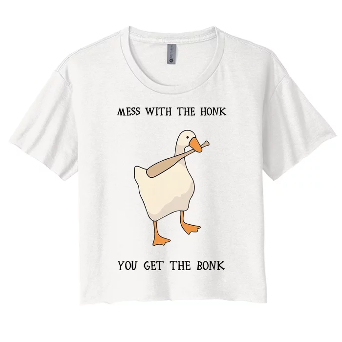 Untitled Funny Goose Game Meme Women's Crop Top Tee