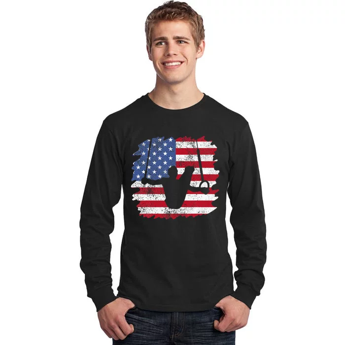 Usa Flag Gymnastics Rings I American Rings Gymnast Tall Long Sleeve T-Shirt