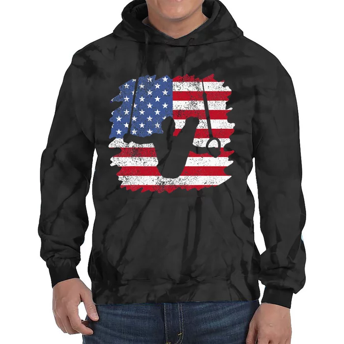 Usa Flag Gymnastics Rings I American Rings Gymnast Tie Dye Hoodie