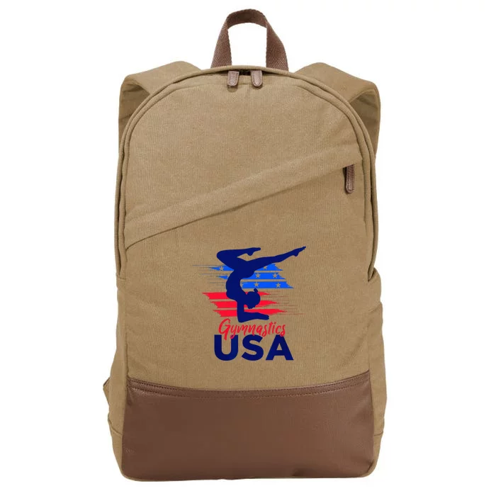 Usa Flag Gymnastics Usa Support Cotton Canvas Backpack