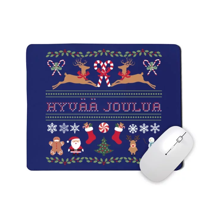 Ugly Finnish Hyvaa Joulua Merry Christmas Novelty Apparel Mousepad