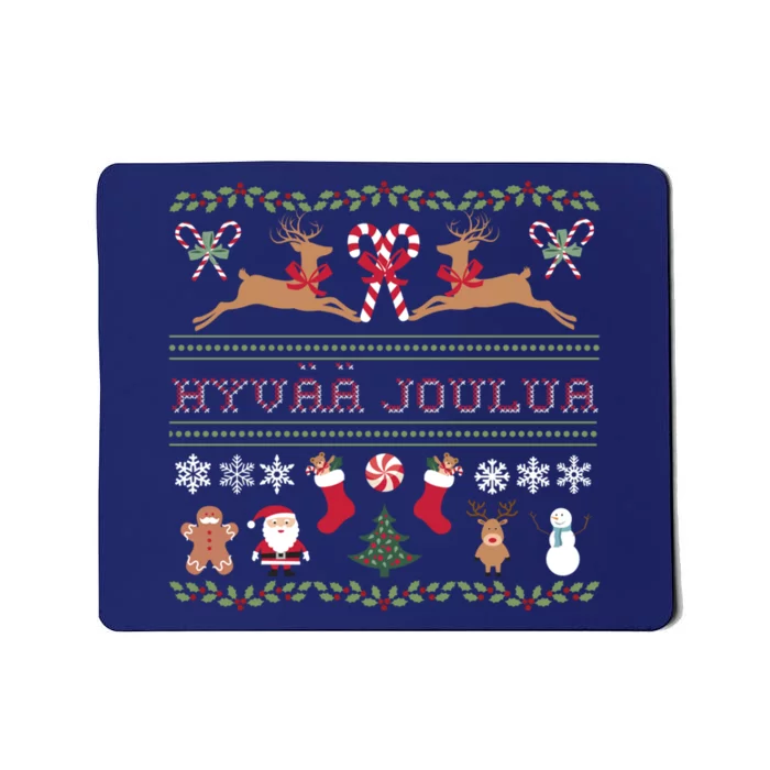 Ugly Finnish Hyvaa Joulua Merry Christmas Novelty Apparel Mousepad