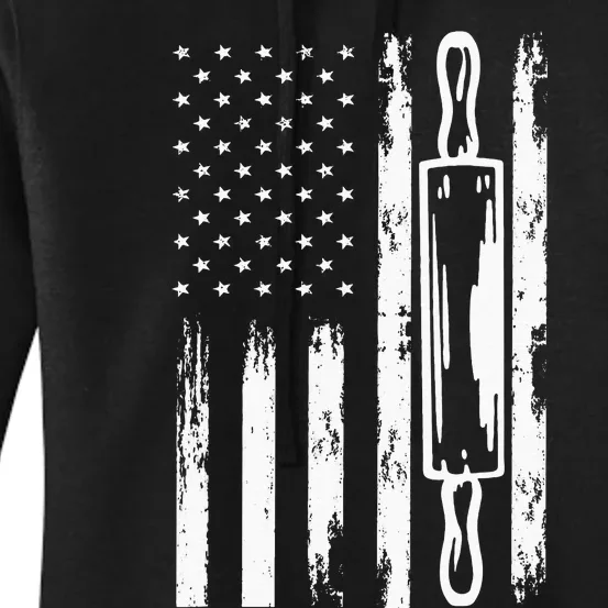 USA Flag Homemade Sourdough Bread Baker America Women's Pullover Hoodie