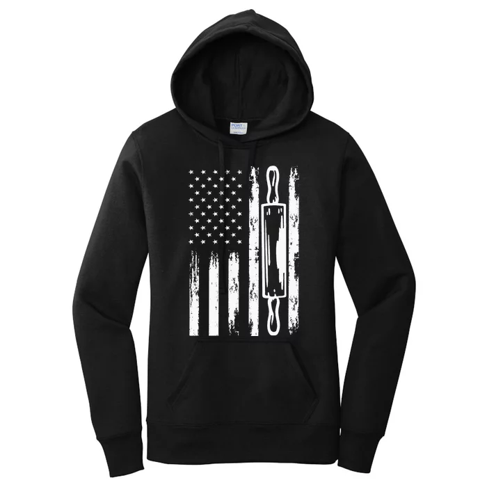 USA Flag Homemade Sourdough Bread Baker America Women's Pullover Hoodie