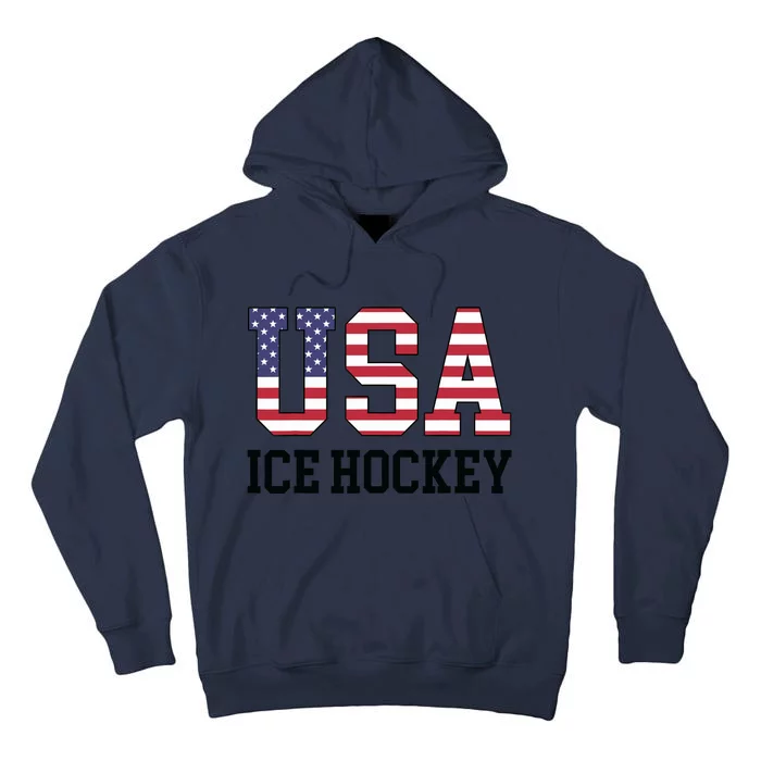 USA Flag Hockey Player American USA Ice Hockey Tall Hoodie