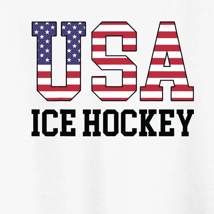 USA Flag Hockey Player American USA Ice Hockey Toddler T-Shirt