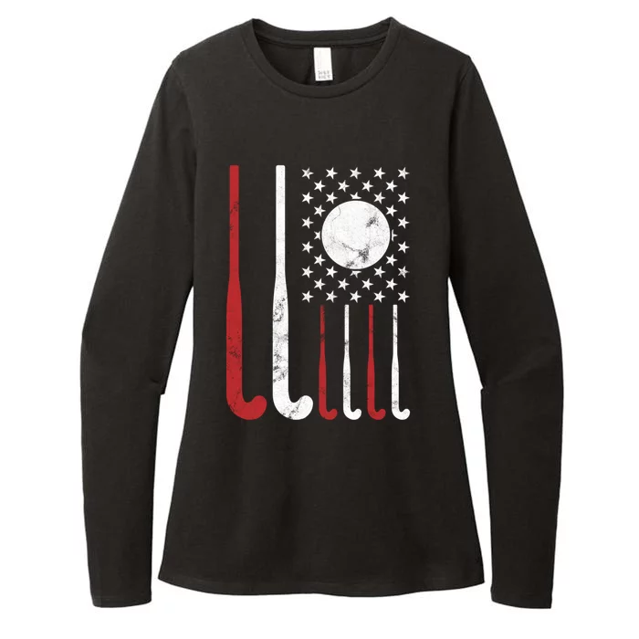 Usa Field Hockey Gift American Flag Fockey Lovers Gift Womens CVC Long Sleeve Shirt