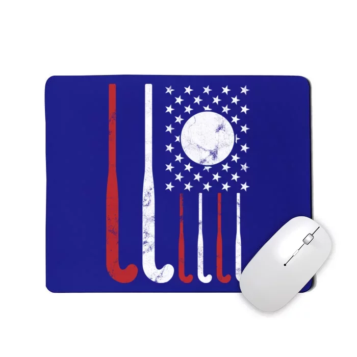 Usa Field Hockey Gift American Flag Fockey Lovers Gift Mousepad