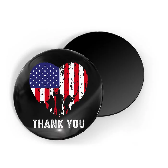 USA Flag Heart American Patriotic Armed Forces Memorial Day Magnet