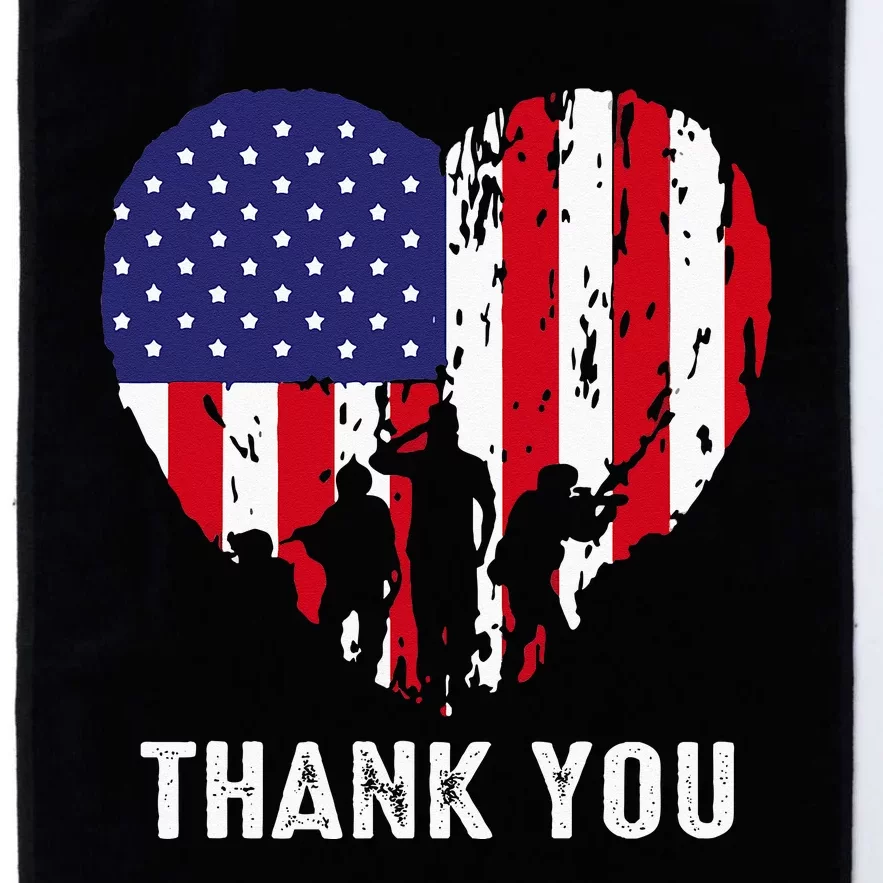 USA Flag Heart American Patriotic Armed Forces Memorial Day Platinum Collection Golf Towel