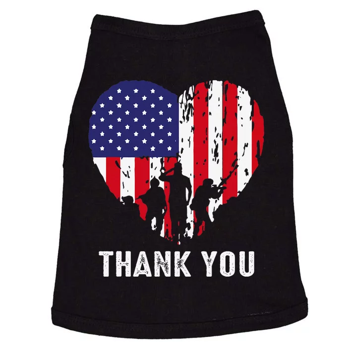 USA Flag Heart American Patriotic Armed Forces Memorial Day Doggie Tank