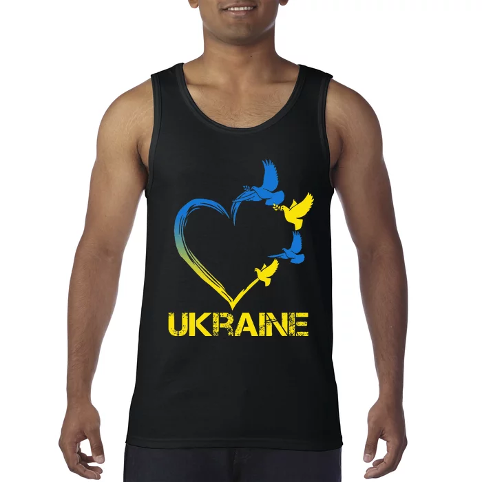 Ukraine Flag Heart Vintage Ukrainian Lovers Ukraine Tank Top