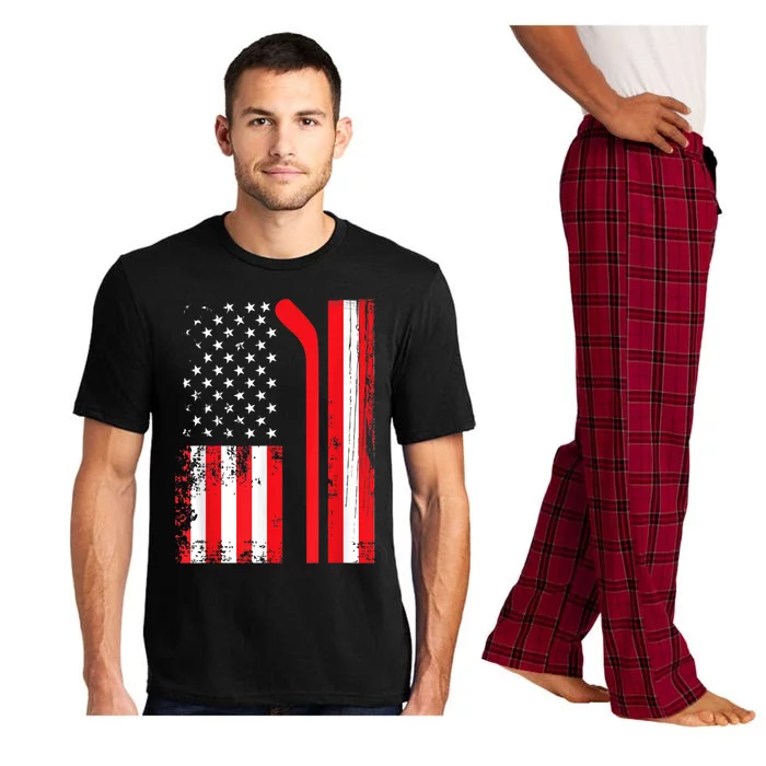 USA Flag Hockey American Flag Patriotic Ice Hockey Pajama Set