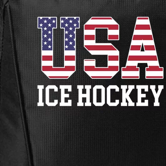 Usa Flag Hockey Player American Usa Ice Hockey Gift City Backpack