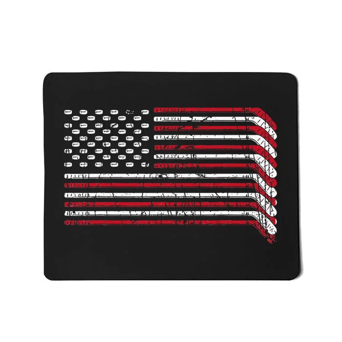 Usa Flag Hockey Sticks American Pride Mousepad