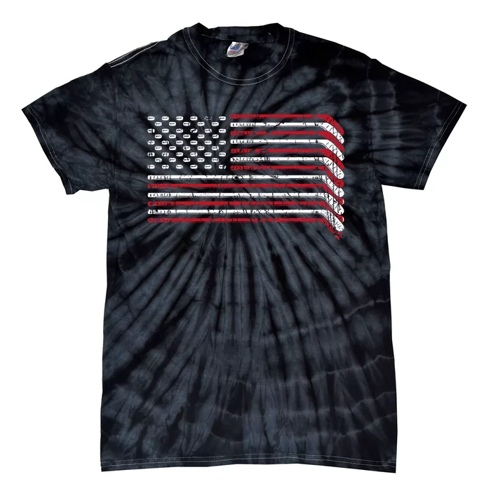 Usa Flag Hockey Sticks American Pride Tie-Dye T-Shirt