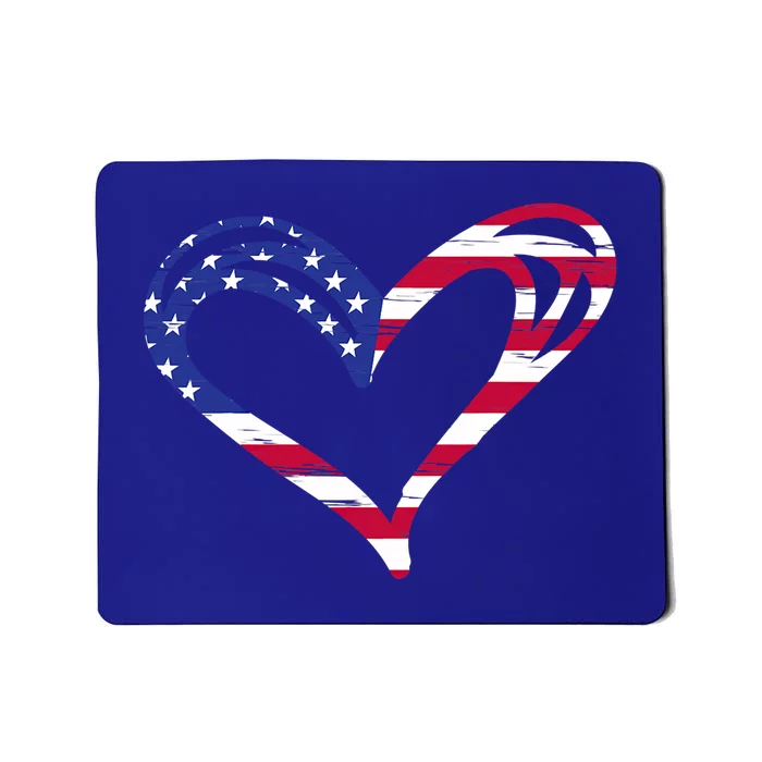 Usa Flag Heart American Patriotic Armed Forces Memorial Day Cool Gift Mousepad