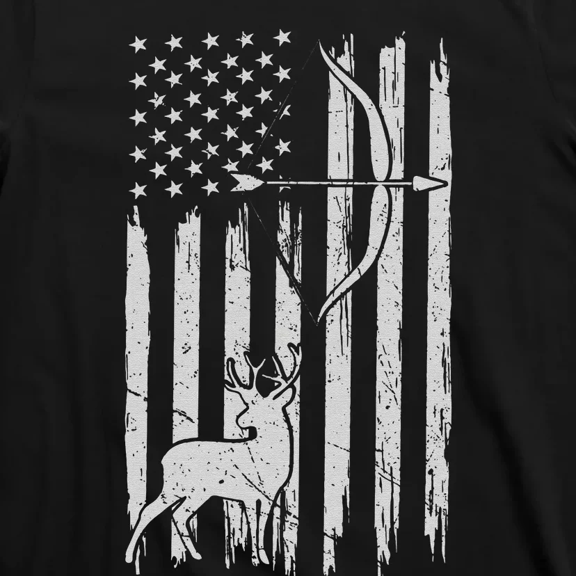 Usa Flag Hunting Deer Hunt Compound Bow USA Hunter T-Shirt