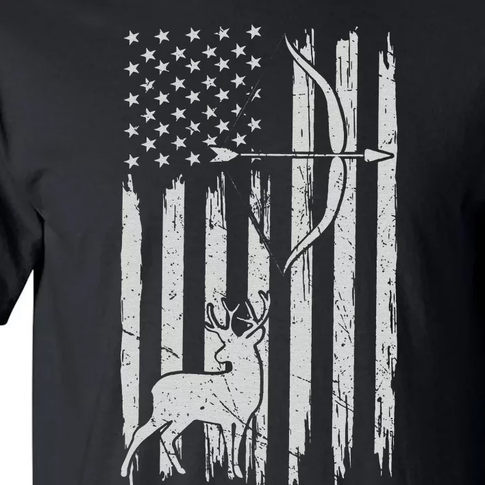 Usa Flag Hunting Deer Hunt Compound Bow USA Hunter Tall T-Shirt