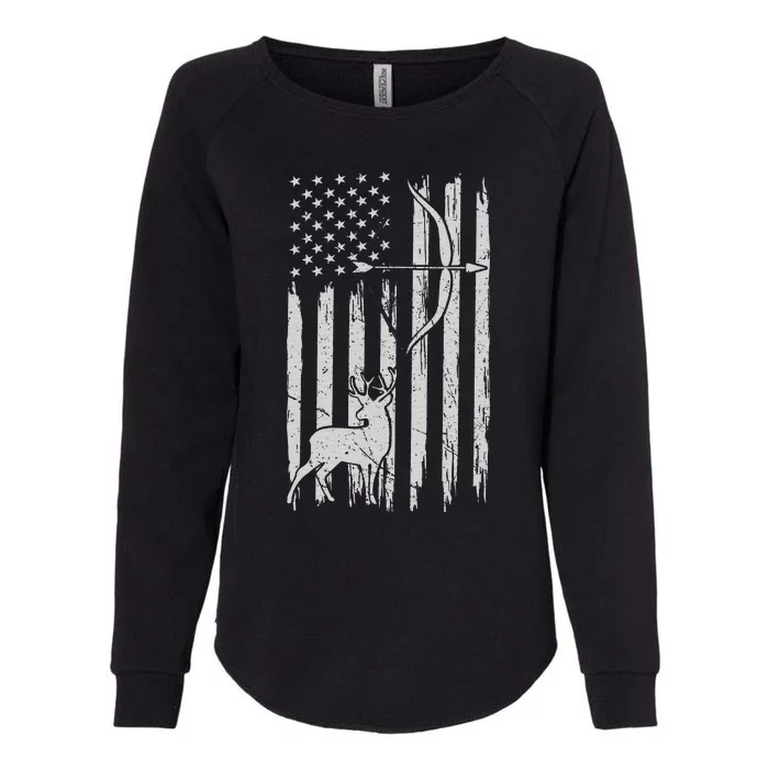 Usa Flag Hunting Deer Hunt Compound Bow USA Hunter Womens California Wash Sweatshirt