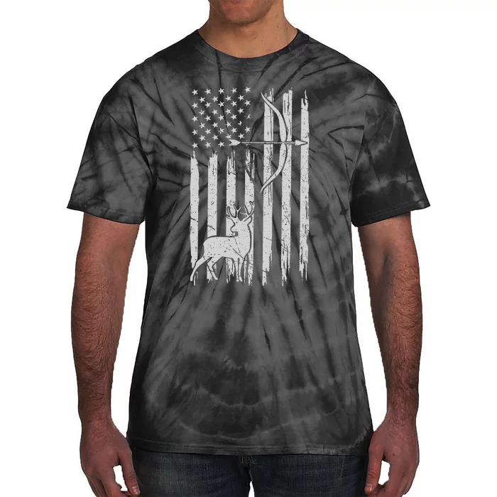 Usa Flag Hunting Deer Hunt Compound Bow USA Hunter Tie-Dye T-Shirt