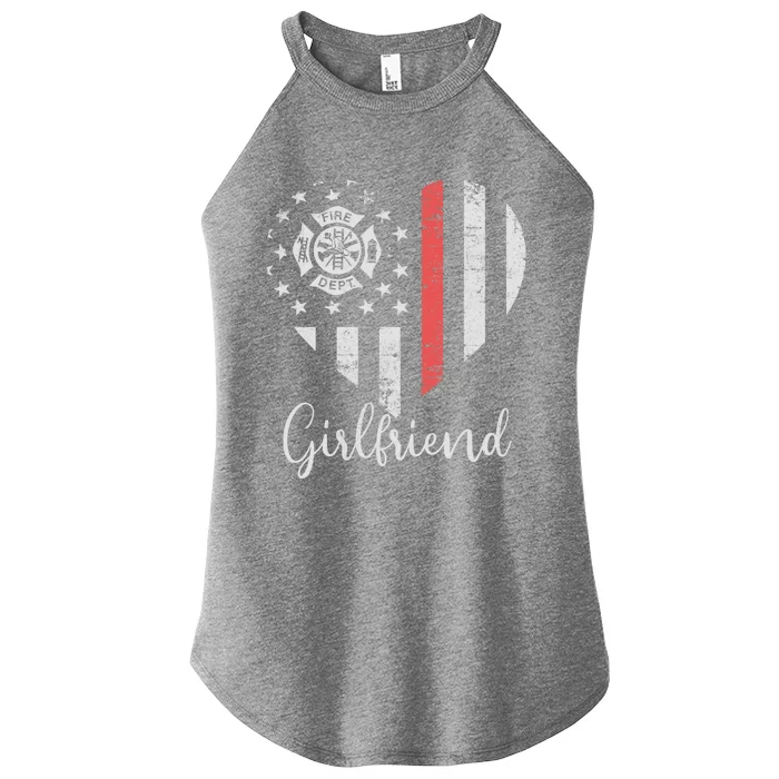 Usa Flag Heart Firefighter Valentines Day Fire Friend Gift Women’s Perfect Tri Rocker Tank