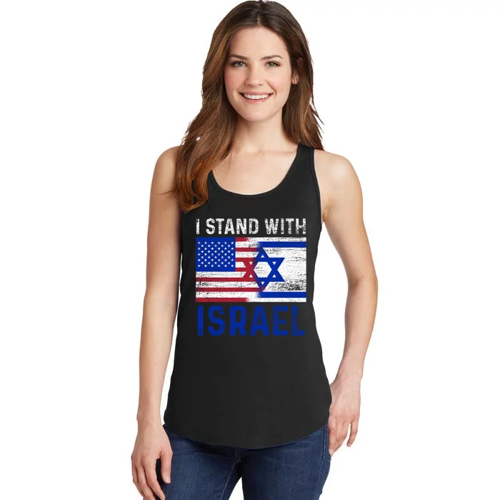 Us Flag I Stand With Israel Ladies Essential Tank