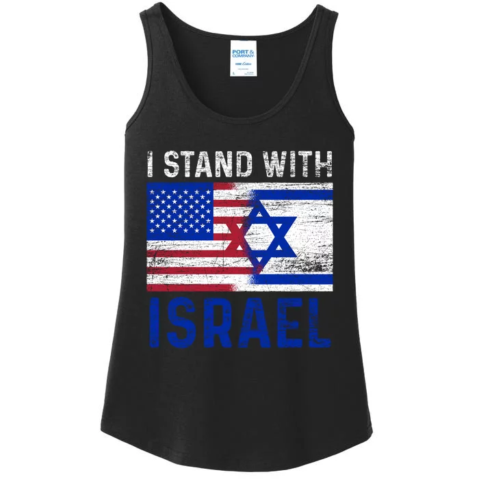 Us Flag I Stand With Israel Ladies Essential Tank