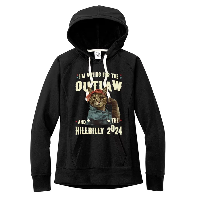 Us Flag IM Voting For The Outlaw And The Hillbilly 2024 Women's Fleece Hoodie