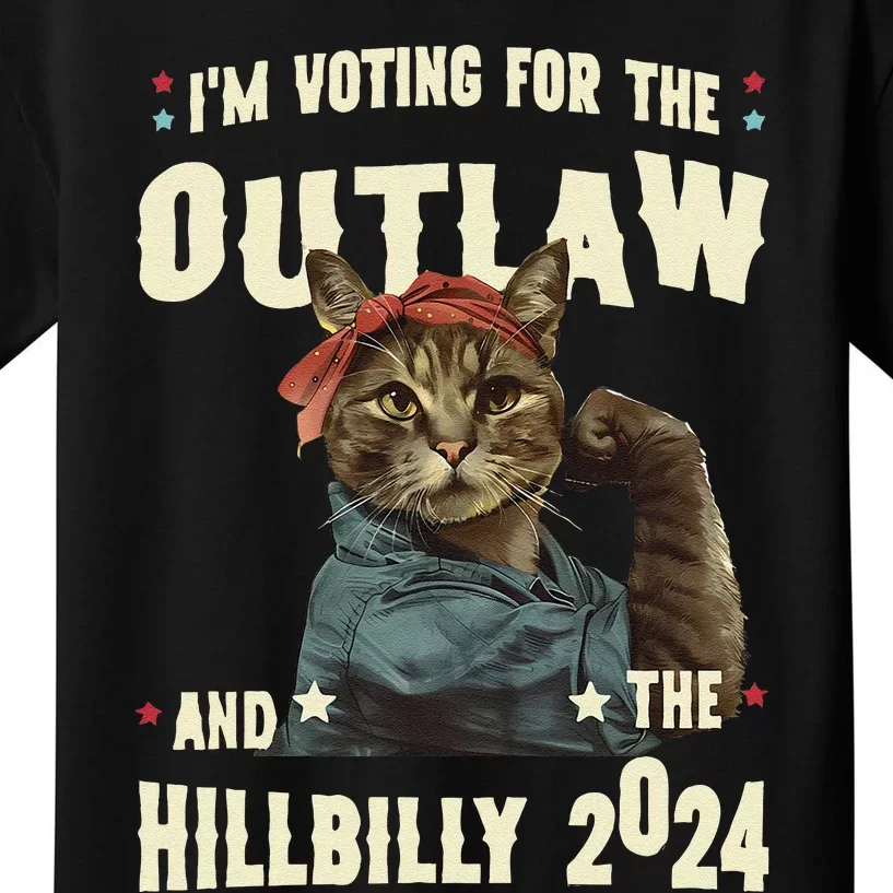 Us Flag IM Voting For The Outlaw And The Hillbilly 2024 Kids T-Shirt