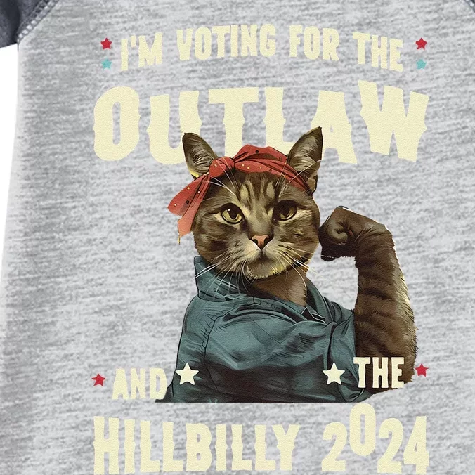 Us Flag IM Voting For The Outlaw And The Hillbilly 2024 Infant Baby Jersey Bodysuit