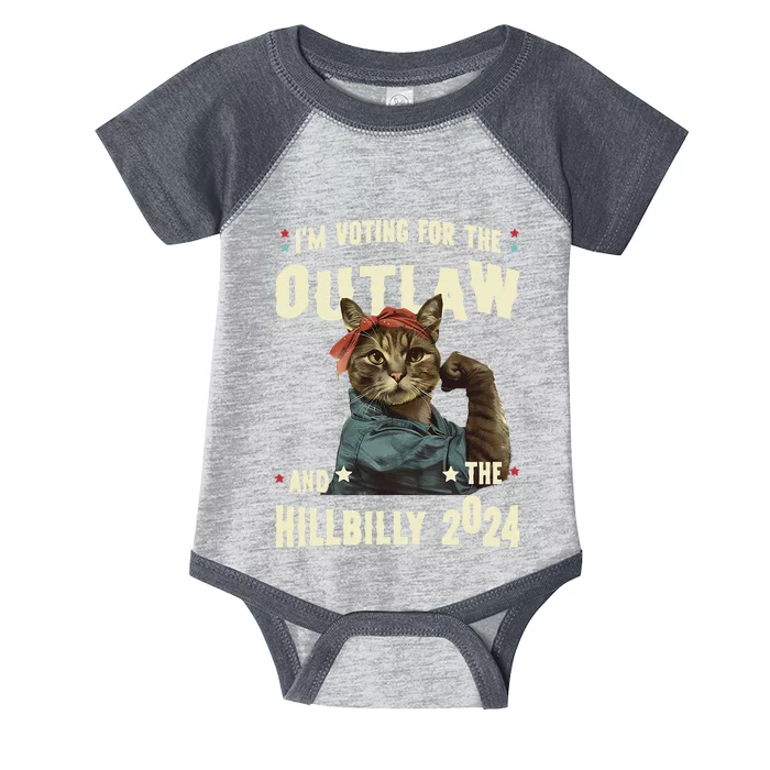 Us Flag IM Voting For The Outlaw And The Hillbilly 2024 Infant Baby Jersey Bodysuit