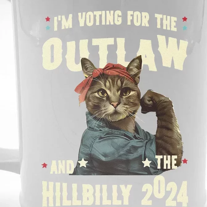 Us Flag IM Voting For The Outlaw And The Hillbilly 2024 Front & Back Beer Stein