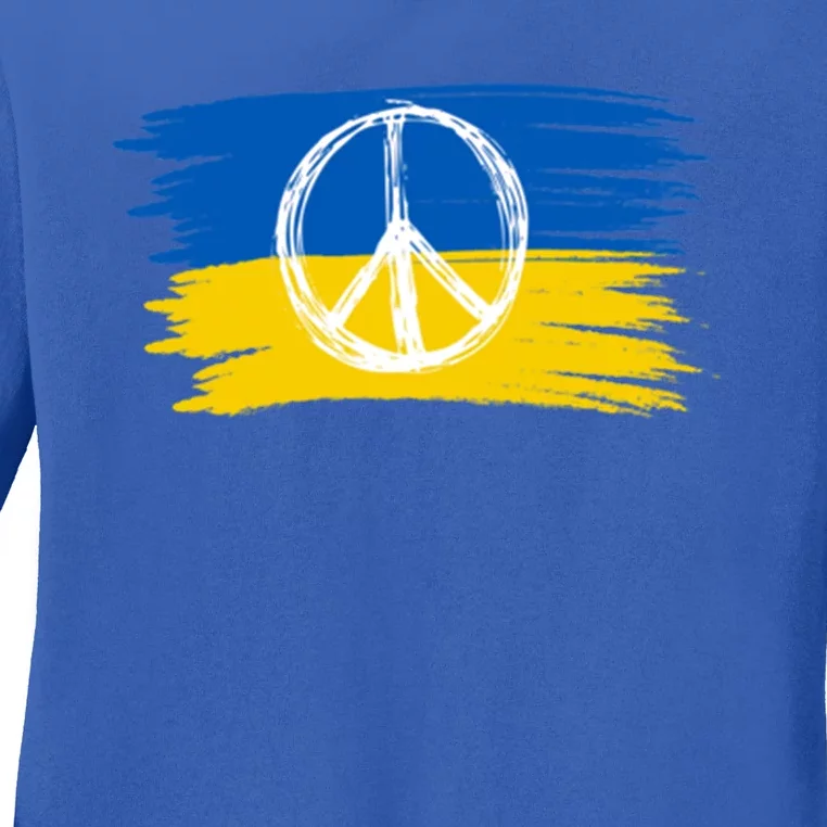 Ukrainian Flag I Stand With Ukraine Support Ukraine Gift Ladies Long Sleeve Shirt