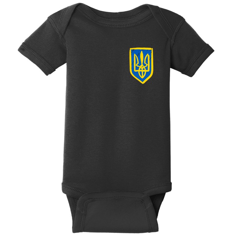 Ukrainian Flag I Stand With Ukraine Peace Sign Baby Bodysuit