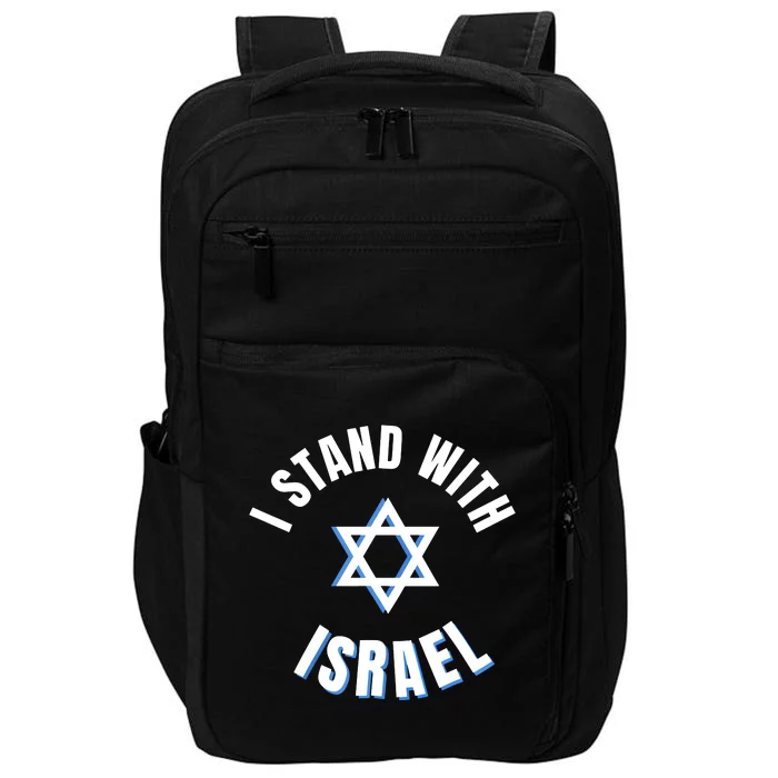 USA FLAG I Stand With Israel Support Black Impact Tech Backpack