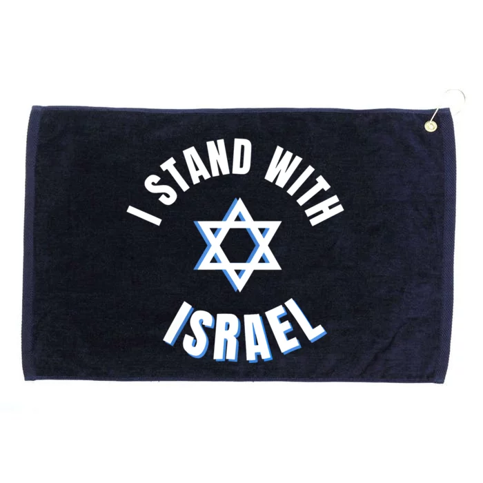 USA FLAG I Stand With Israel Support Black Grommeted Golf Towel