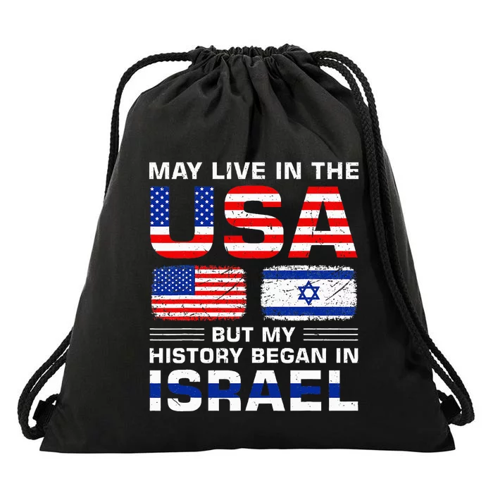 Usa Flag Israel Flag Israel Roots Drawstring Bag