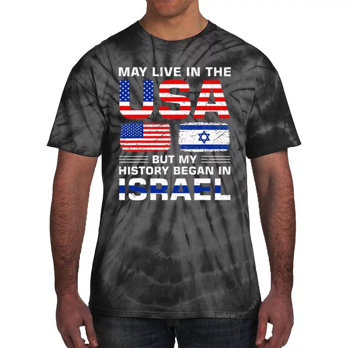 Usa Flag Israel Flag Israel Roots Tie-Dye T-Shirt