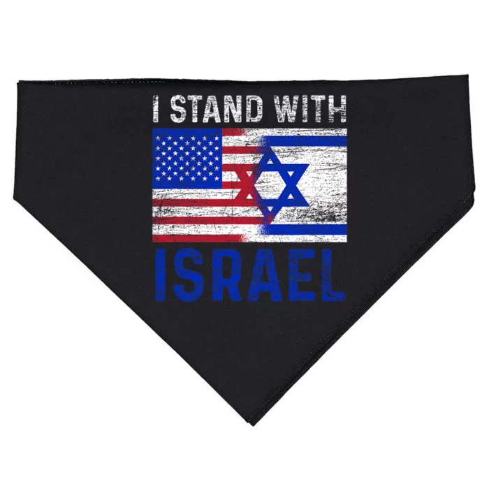 Us Flag I Stand With Israel USA-Made Doggie Bandana