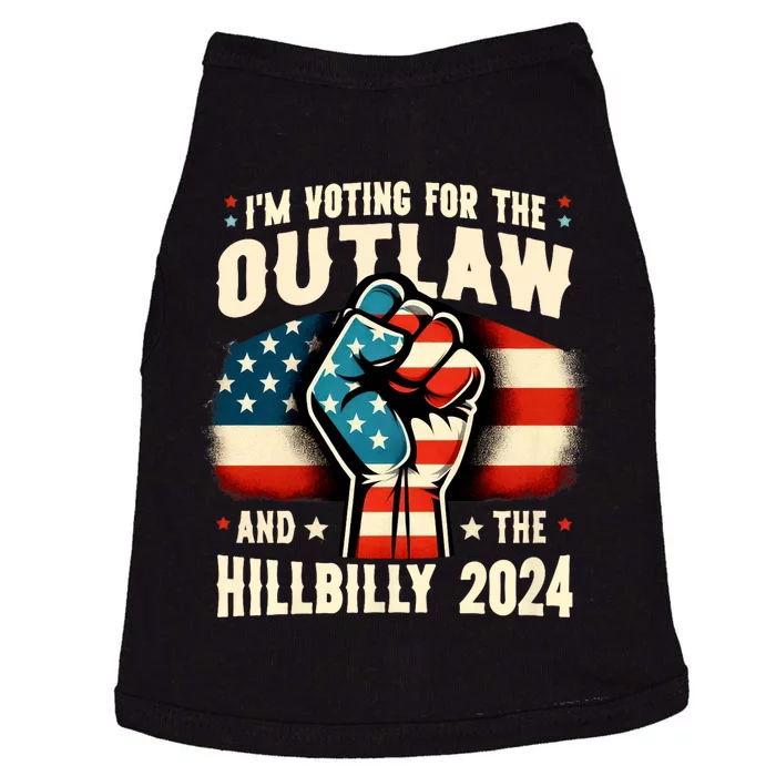 Us Flag IM Voting For The Outlaw And The Hillbilly 2024 Doggie Tank