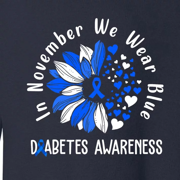 USA Flag In November We Wear Blue Diabetes Awareness Month Toddler Sweatshirt