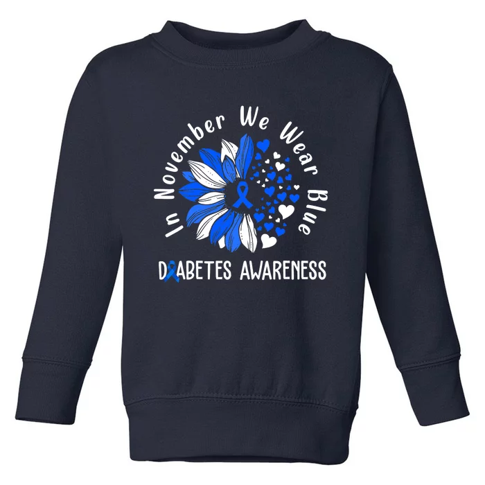 USA Flag In November We Wear Blue Diabetes Awareness Month Toddler Sweatshirt