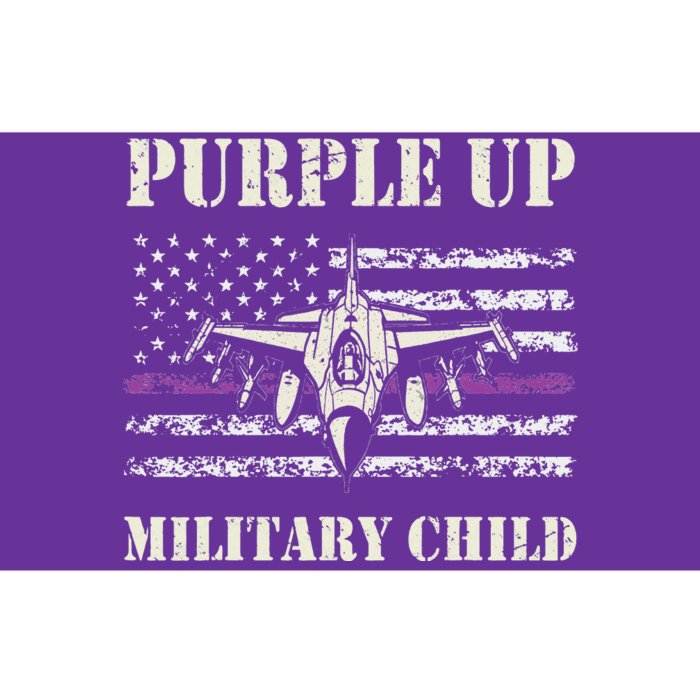 US Flag I Purple Up Month Of Military Child Bumper Sticker