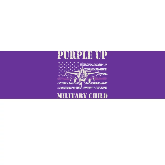 US Flag I Purple Up Month Of Military Child Bumper Sticker