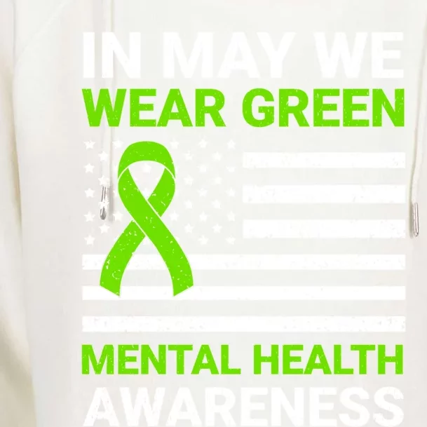 Usa Flag In May We Wear Green Tal Health Awareness Gift Womens Funnel Neck Pullover Hood