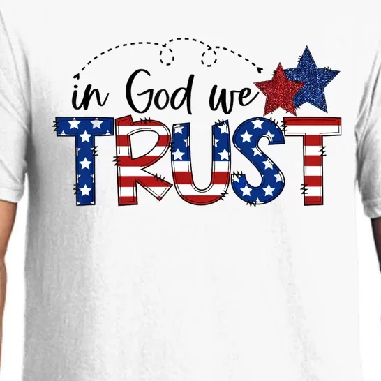 US flag In God we trust 4th of July one nation under God Pajama Set